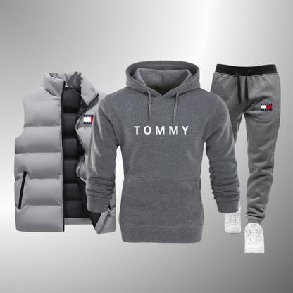 FASHION TOMMY SET Komplettset Weste + Kapuzenpullover + Hose