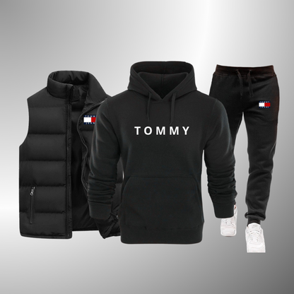 FASHION TOMMY SET Komplettset Weste + Kapuzenpullover + Hose