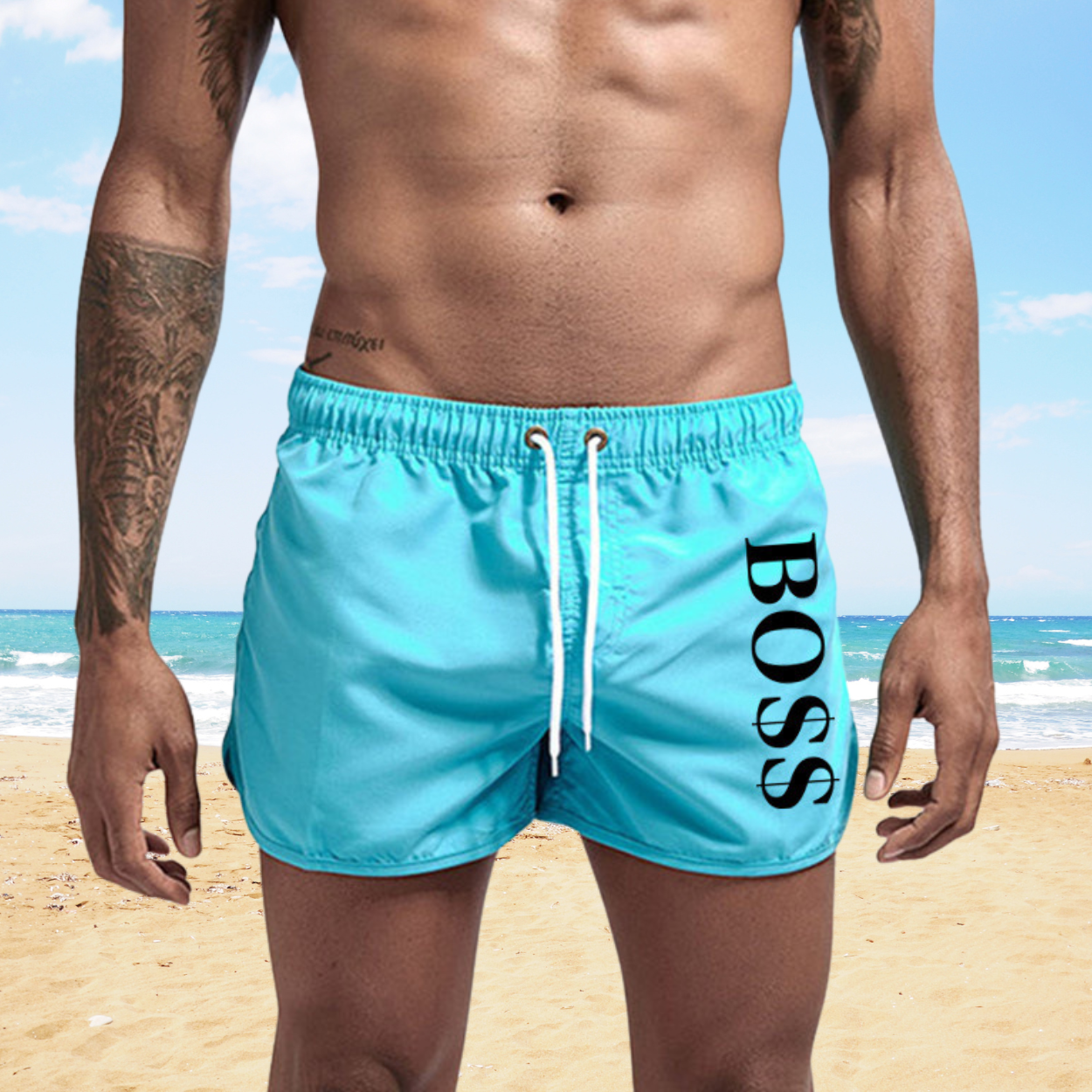 DRIP BSS Herren-Badeshorts – Kurzes Modell .