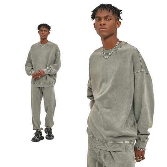 Sweatshirt with Washed Effect