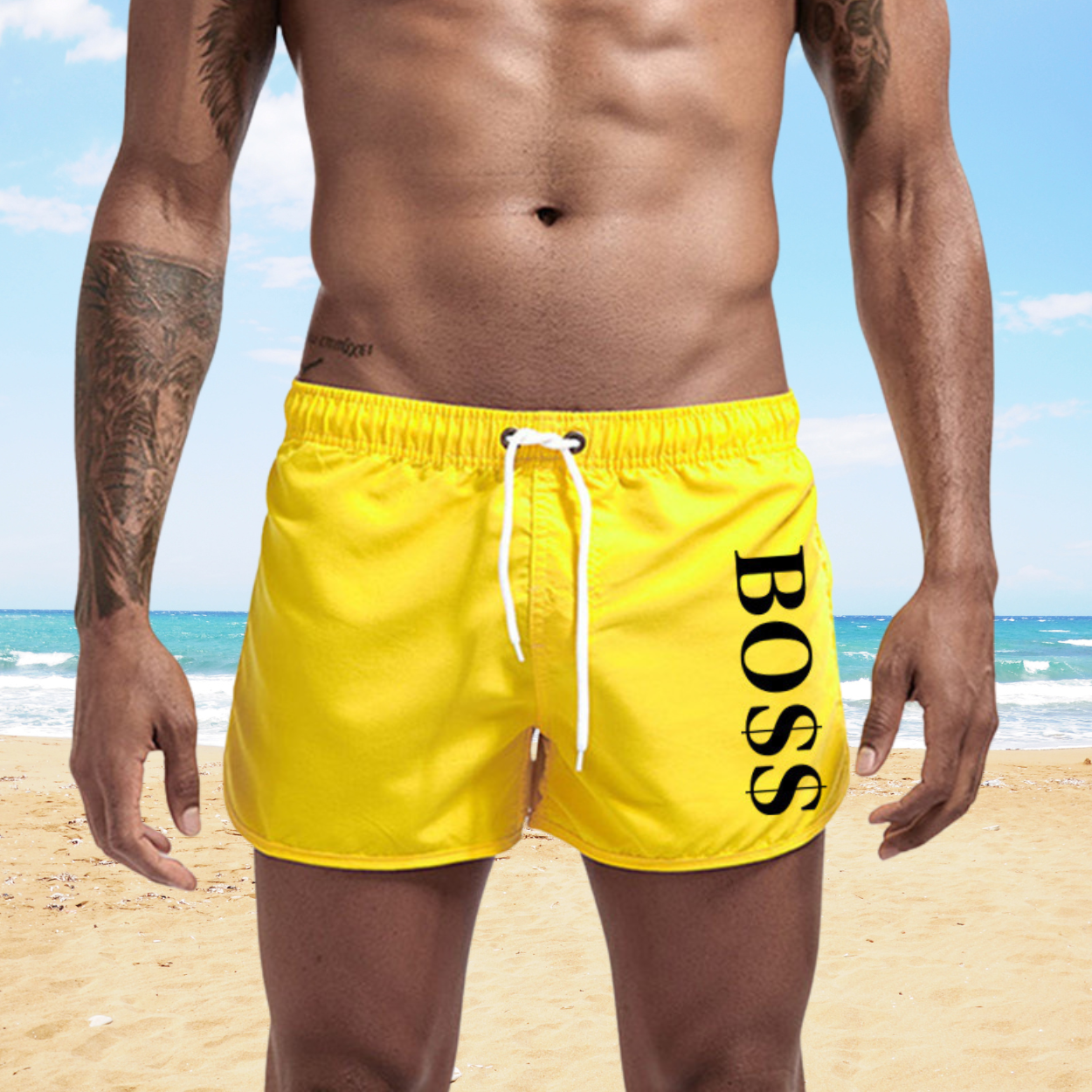 DRIP BSS Herren-Badeshorts – Kurzes Modell .